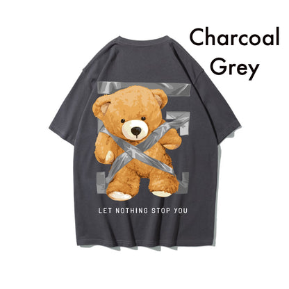 Etiquette Oversized T-Shirt - [0020] Grey Tape Bear