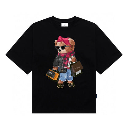 Etiquette Oversized T-Shirt - [0034] Shopaholic Bear