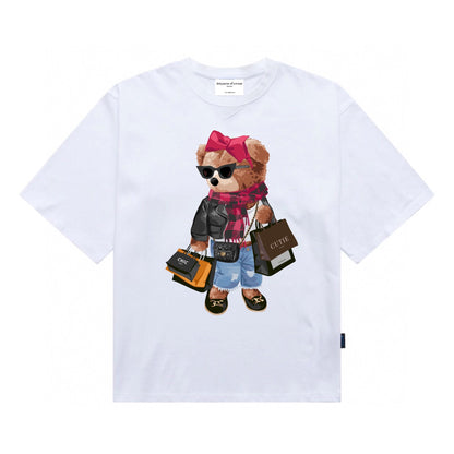 Etiquette Oversized T-Shirt - [0034] Shopaholic Bear