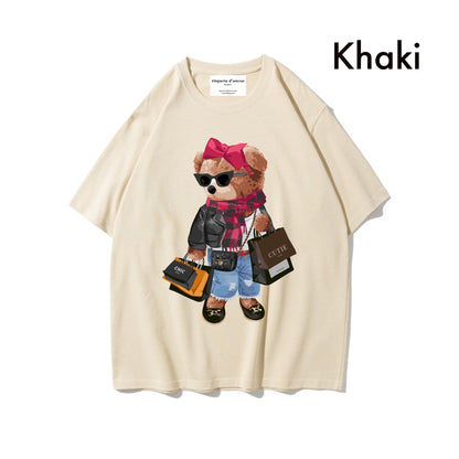 Etiquette Oversized T-Shirt - [0034] Shopaholic Bear