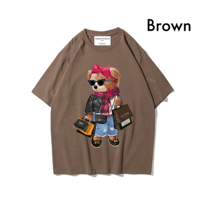 Etiquette Oversized T-Shirt - [0034] Shopaholic Bear