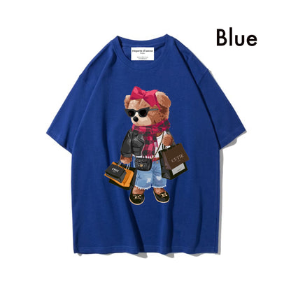 Etiquette Oversized T-Shirt - [0034] Shopaholic Bear