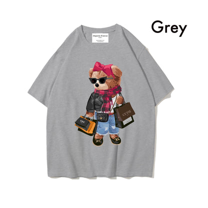 Etiquette Oversized T-Shirt - [0034] Shopaholic Bear