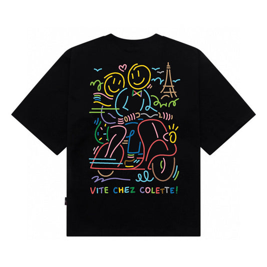 Etiquette Oversized T-Shirt - [0048] Vespa in Paris