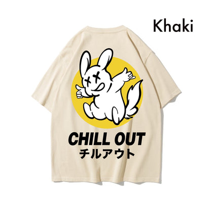 Etiquette Oversized T-Shirt - [0063] Fxxking Rabbit Chill Out