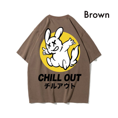 Etiquette Oversized T-Shirt - [0063] Fxxking Rabbit Chill Out