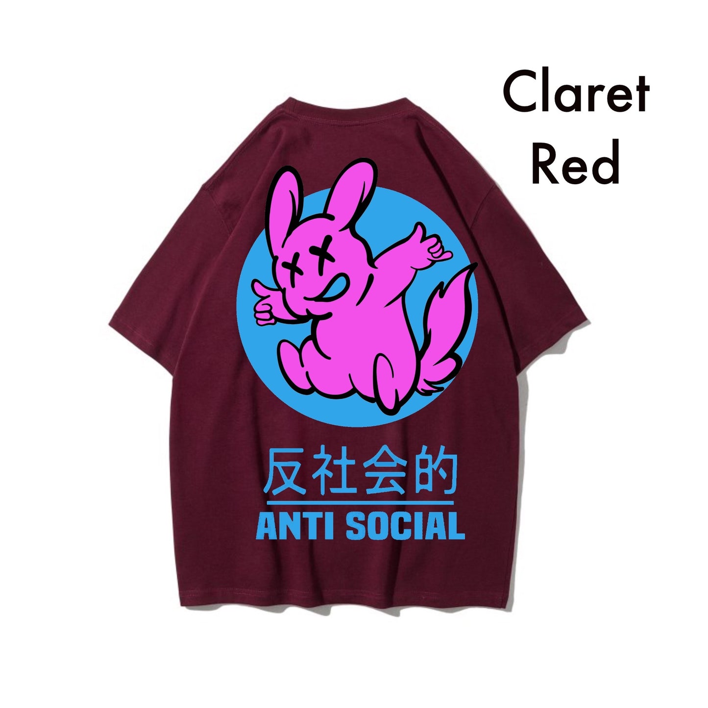 Etiquette Oversized T-Shirt - [0062] Fxxking Rabbit Anti-Social