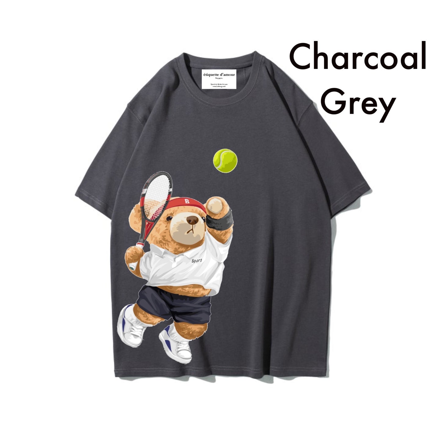 Etiquette Oversized T-Shirt - [0060] Tennis Teddy Bear