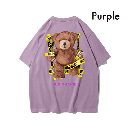 Etiquette Oversized T-Shirt - [0064] Cute Crime Bear