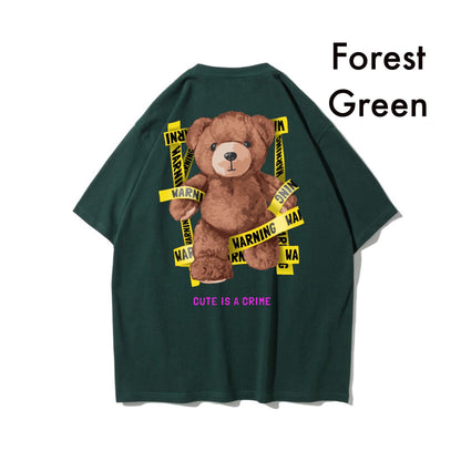 Etiquette Oversized T-Shirt - [0064] Cute Crime Bear