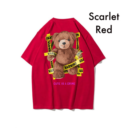 Etiquette Oversized T-Shirt - [0064] Cute Crime Bear