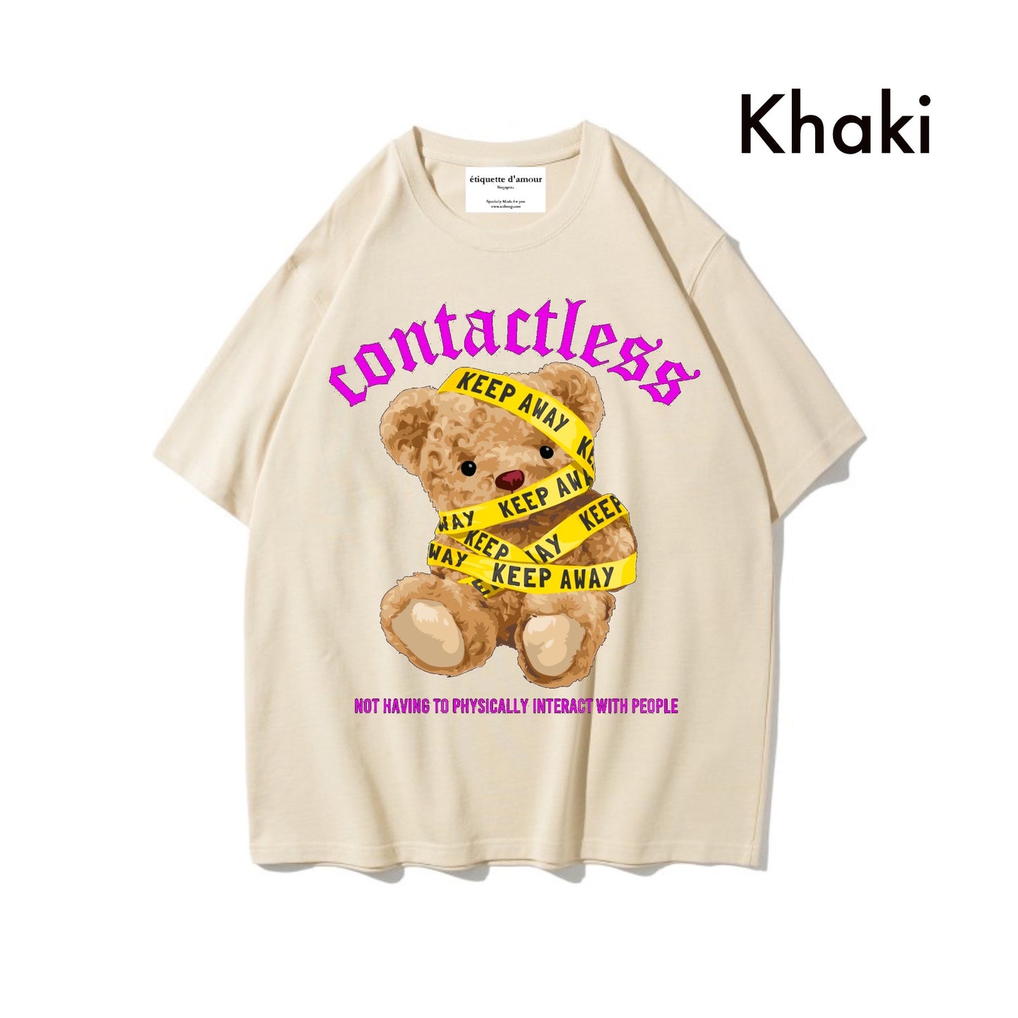 Etiquette Oversized T-Shirt - [0068] Contactless Teddy Bear