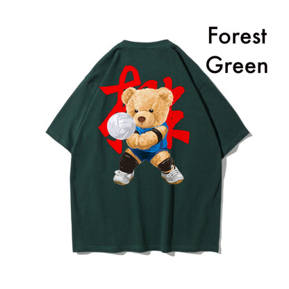 Etiquette Oversized T-Shirt - [0070] Volleyball Teddy Bear