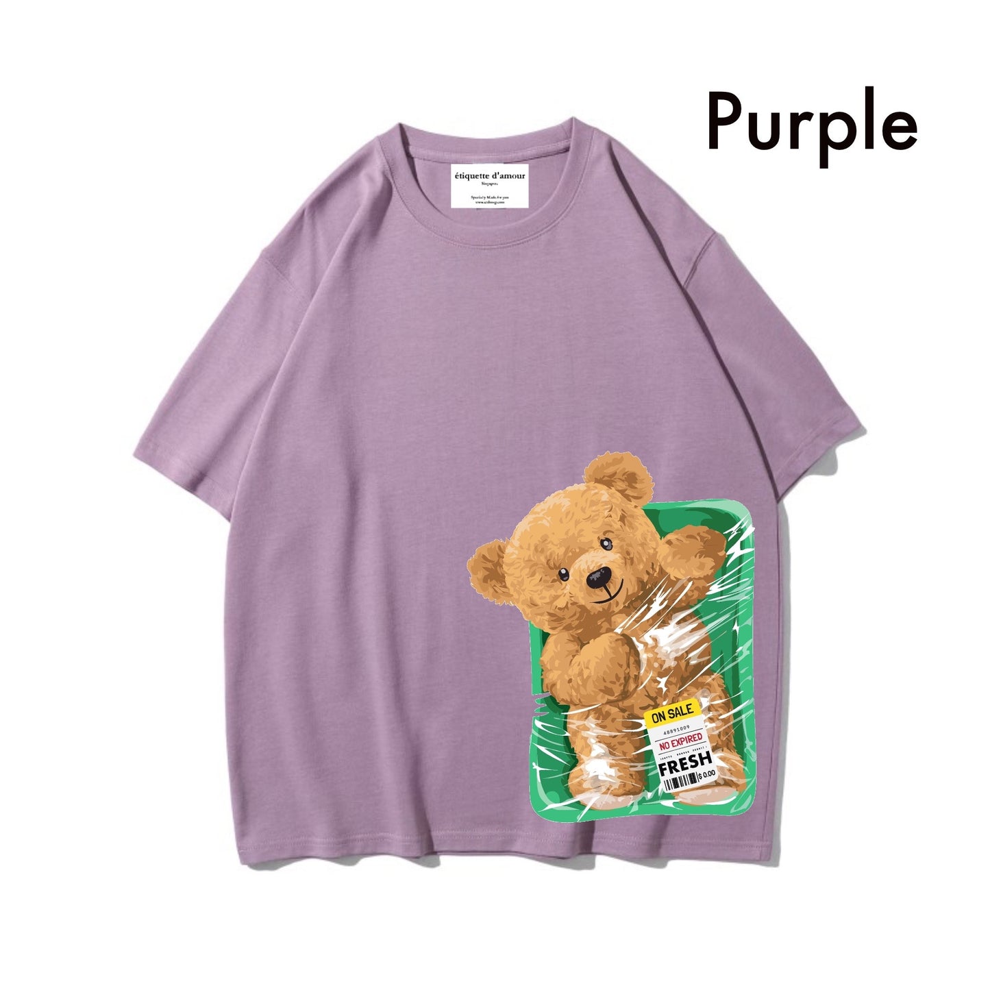 Etiquette Oversized T-Shirt - [0073] Packed Fresh Teddy Bear