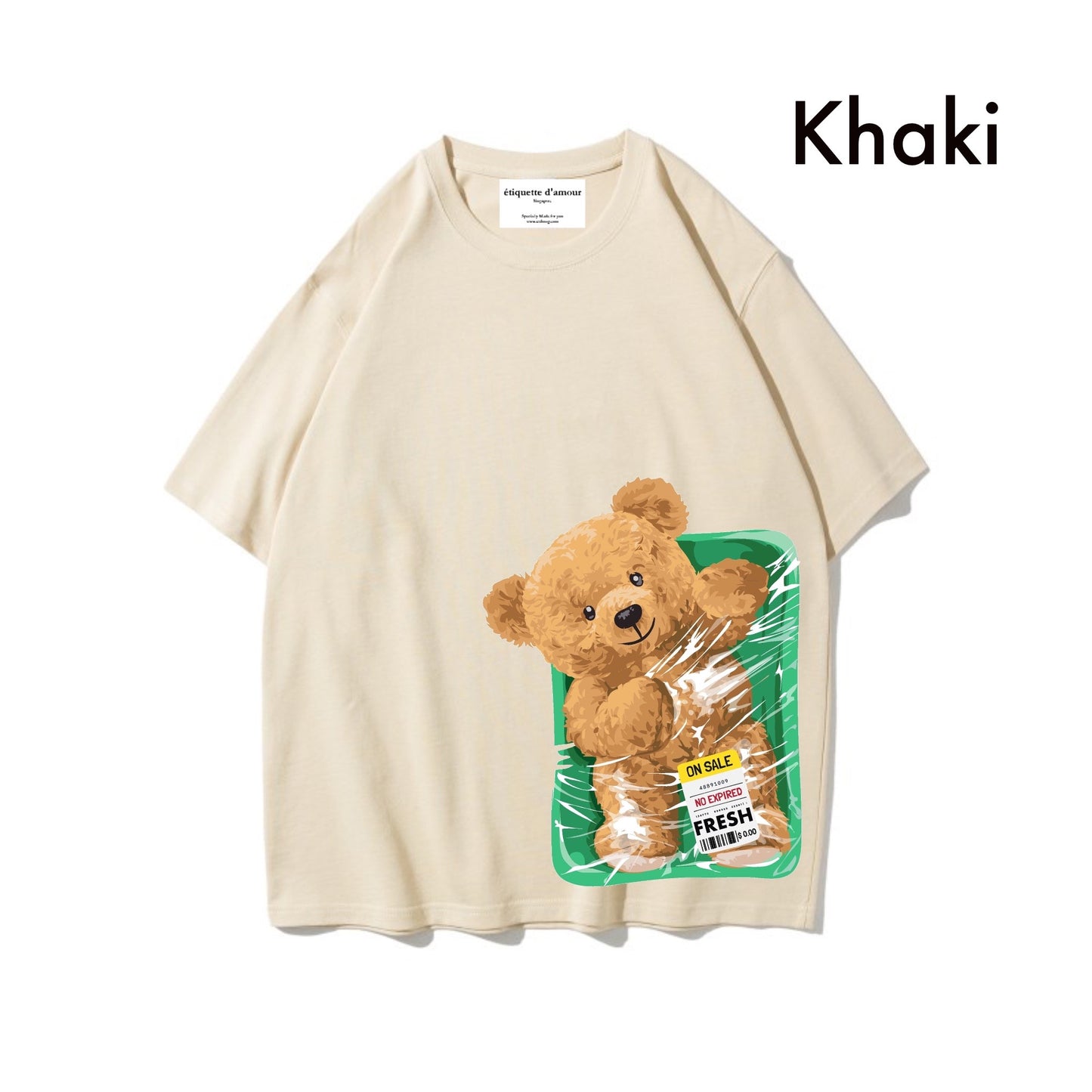 Etiquette Oversized T-Shirt - [0073] Packed Fresh Teddy Bear