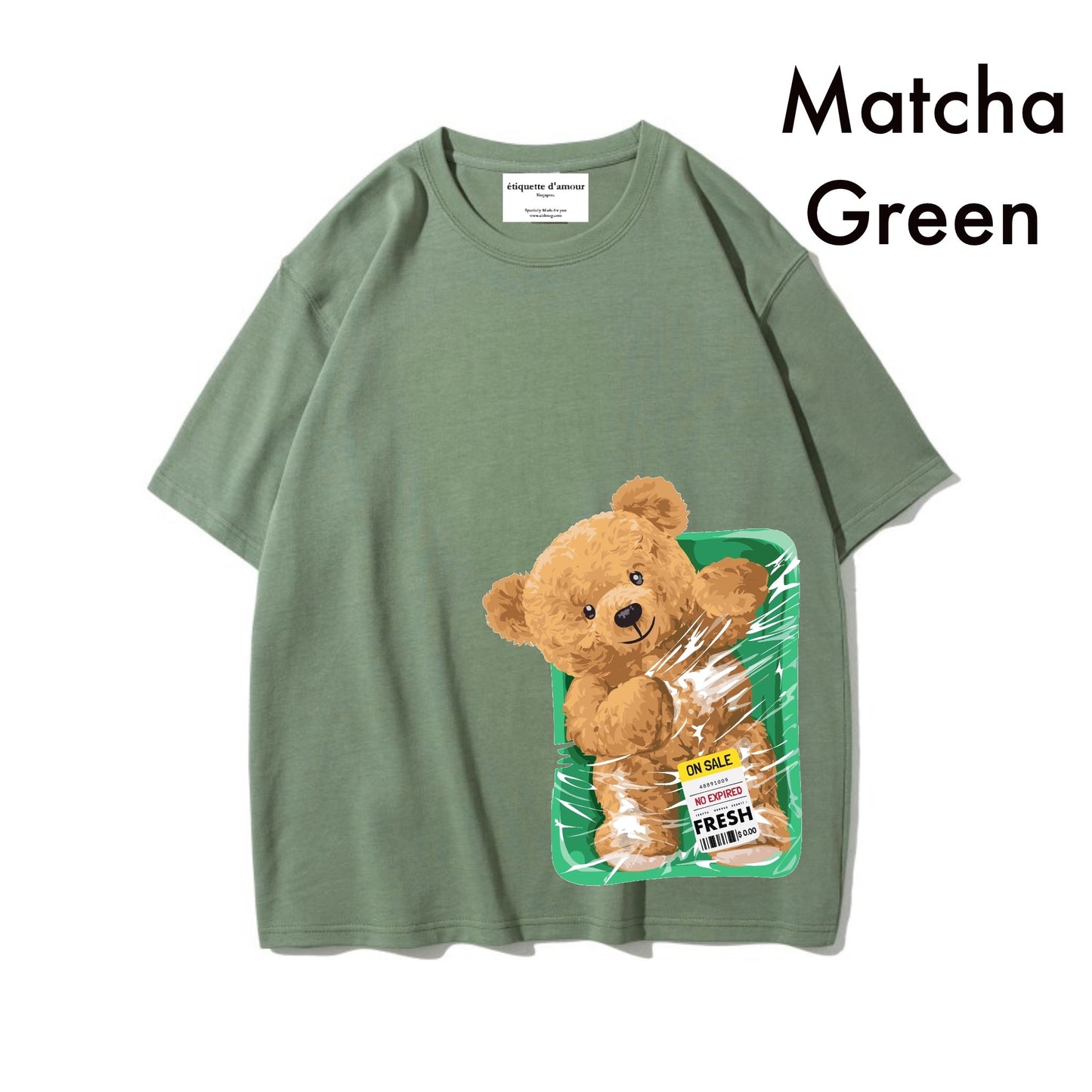 Etiquette Oversized T-Shirt - [0073] Packed Fresh Teddy Bear