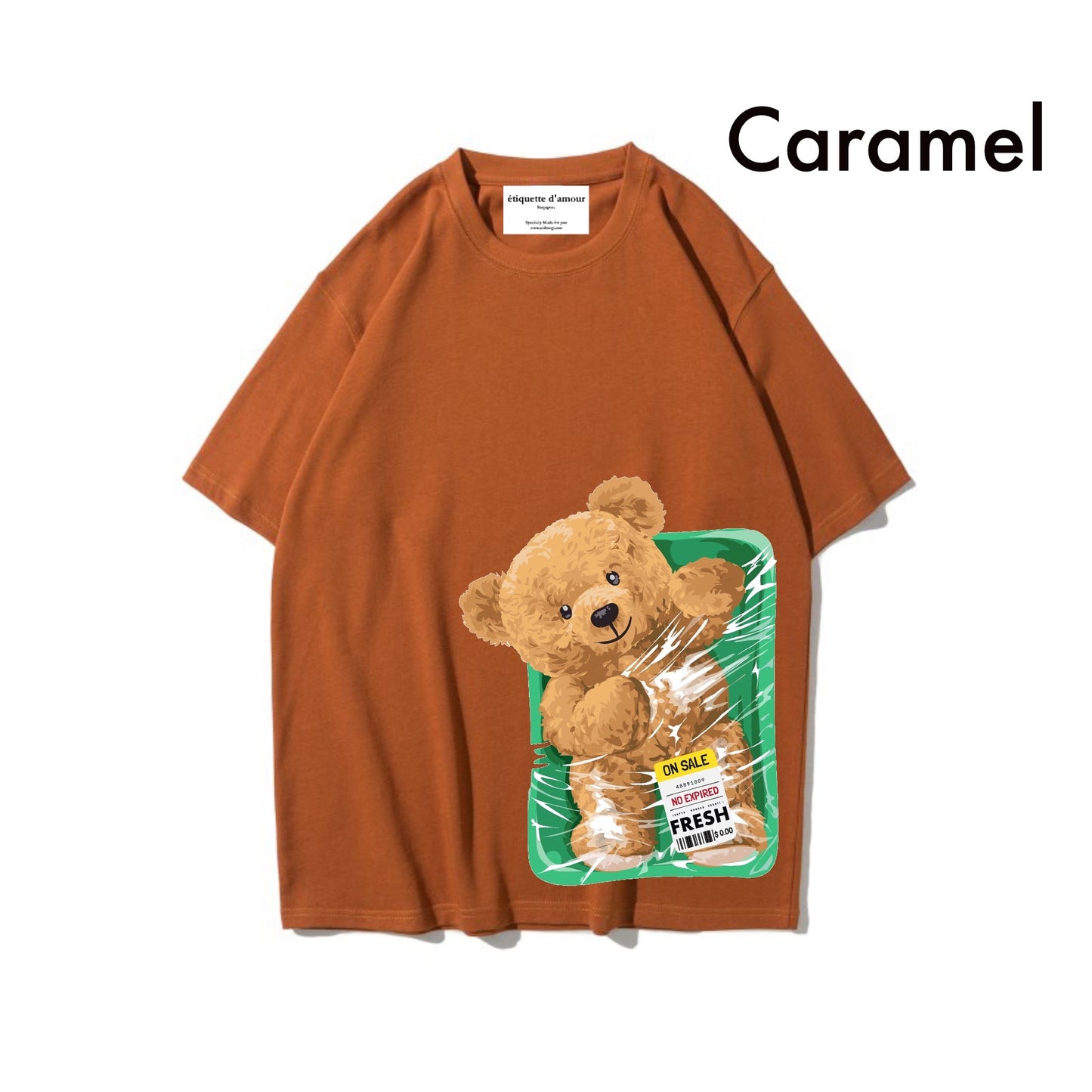 Etiquette Oversized T-Shirt - [0073] Packed Fresh Teddy Bear