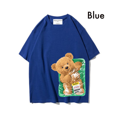 Etiquette Oversized T-Shirt - [0073] Packed Fresh Teddy Bear