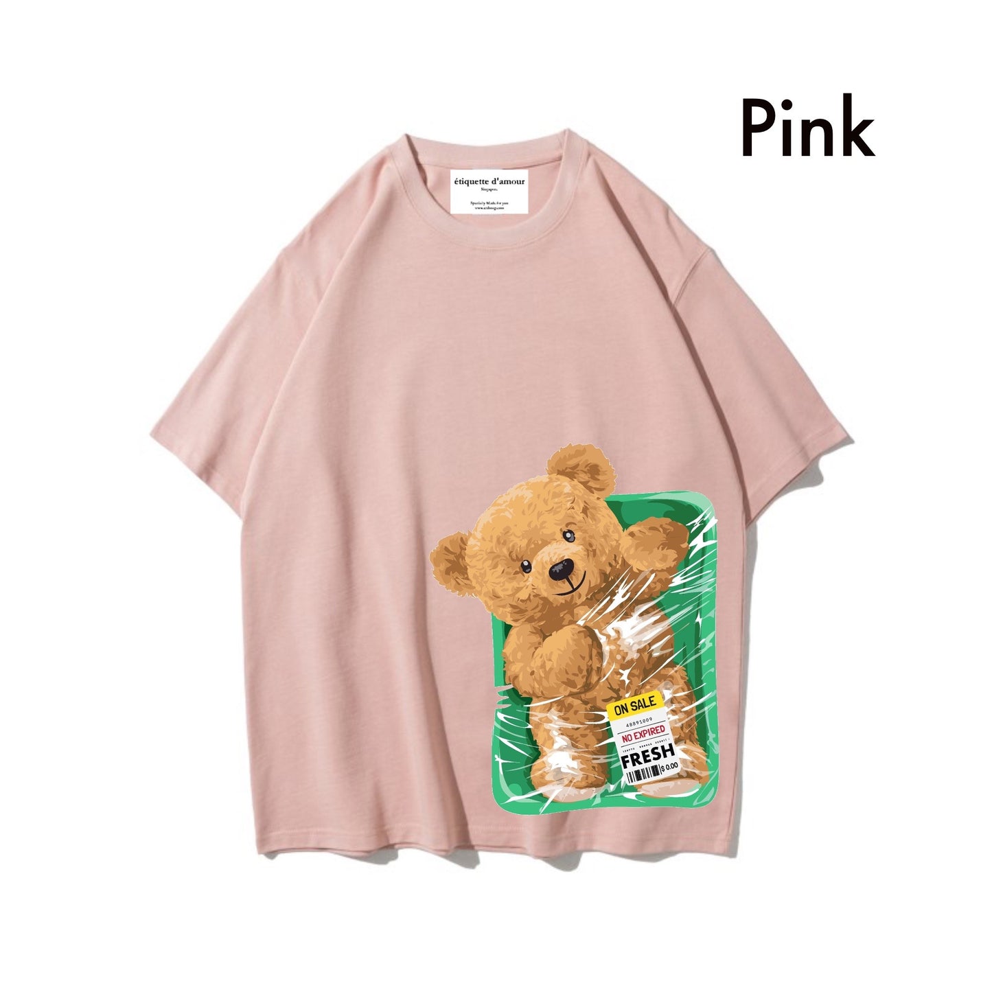 Etiquette Oversized T-Shirt - [0073] Packed Fresh Teddy Bear