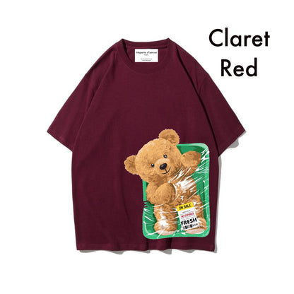 Etiquette Oversized T-Shirt - [0073] Packed Fresh Teddy Bear