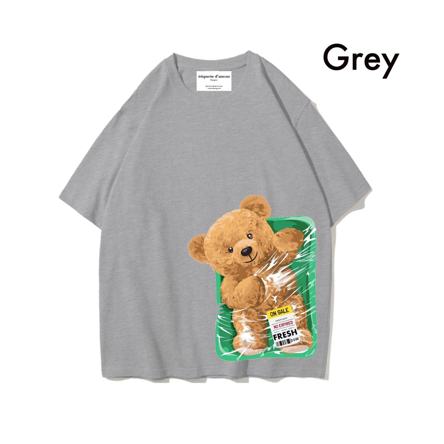 Etiquette Oversized T-Shirt - [0073] Packed Fresh Teddy Bear