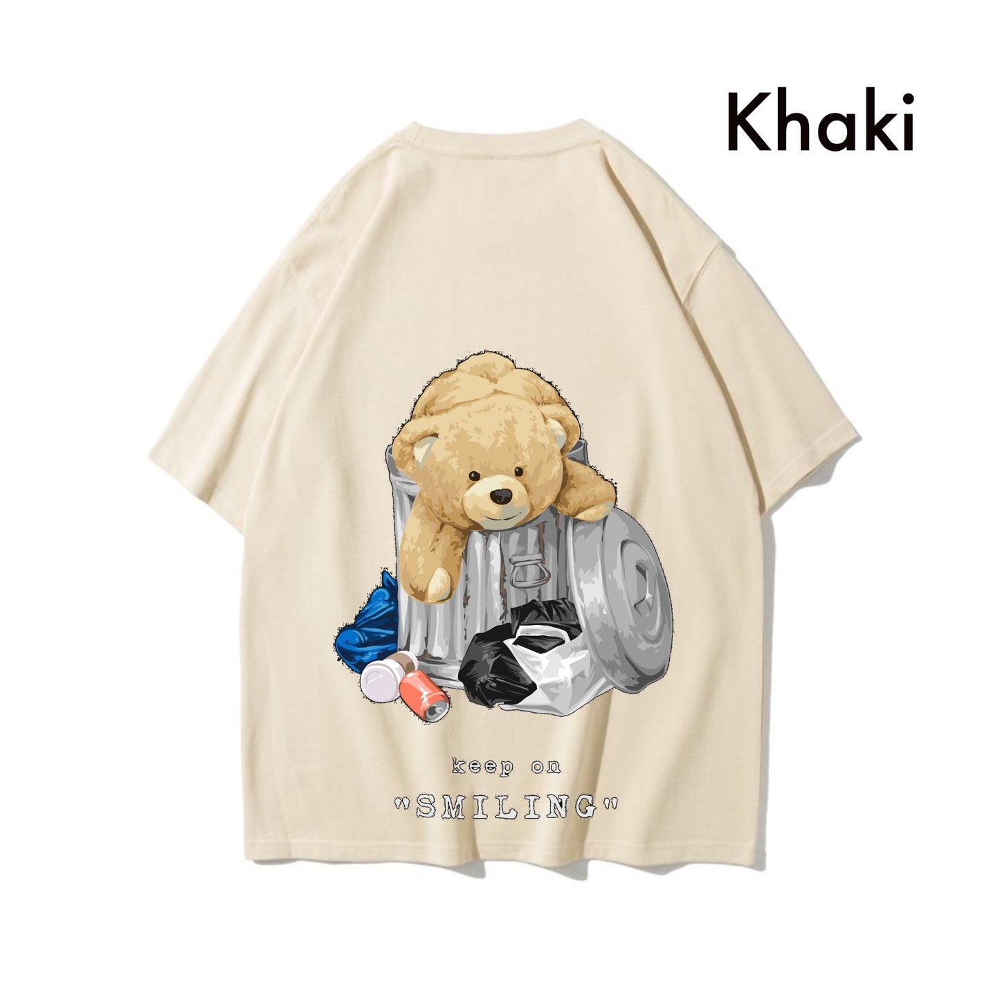 Etiquette Oversized T-Shirt - [0074] Trash Bin Teddy Bear