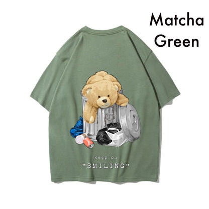 Etiquette Oversized T-Shirt - [0074] Trash Bin Teddy Bear