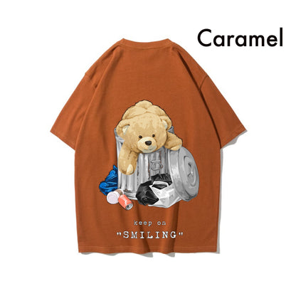 Etiquette Oversized T-Shirt - [0074] Trash Bin Teddy Bear