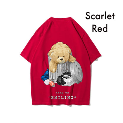 Etiquette Oversized T-Shirt - [0074] Trash Bin Teddy Bear