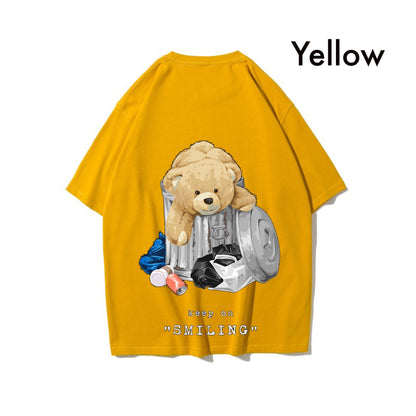 Etiquette Oversized T-Shirt - [0074] Trash Bin Teddy Bear