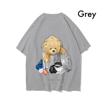 Etiquette Oversized T-Shirt - [0074] Trash Bin Teddy Bear