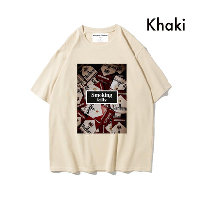 Etiquette Oversized T-Shirt - [0077] Smoking Kills