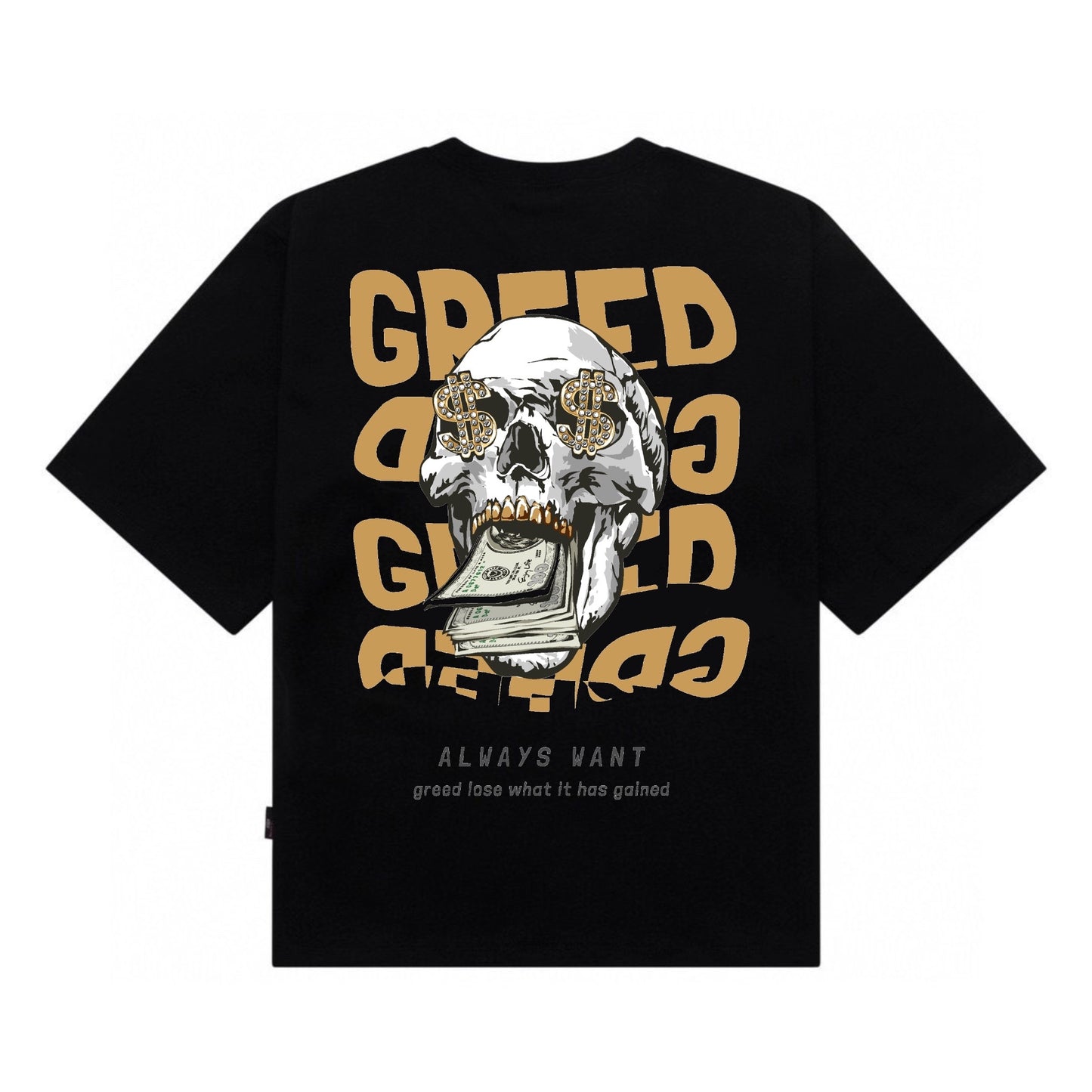 Etiquette Oversized T-Shirt - [0082] Greed Greed Greed
