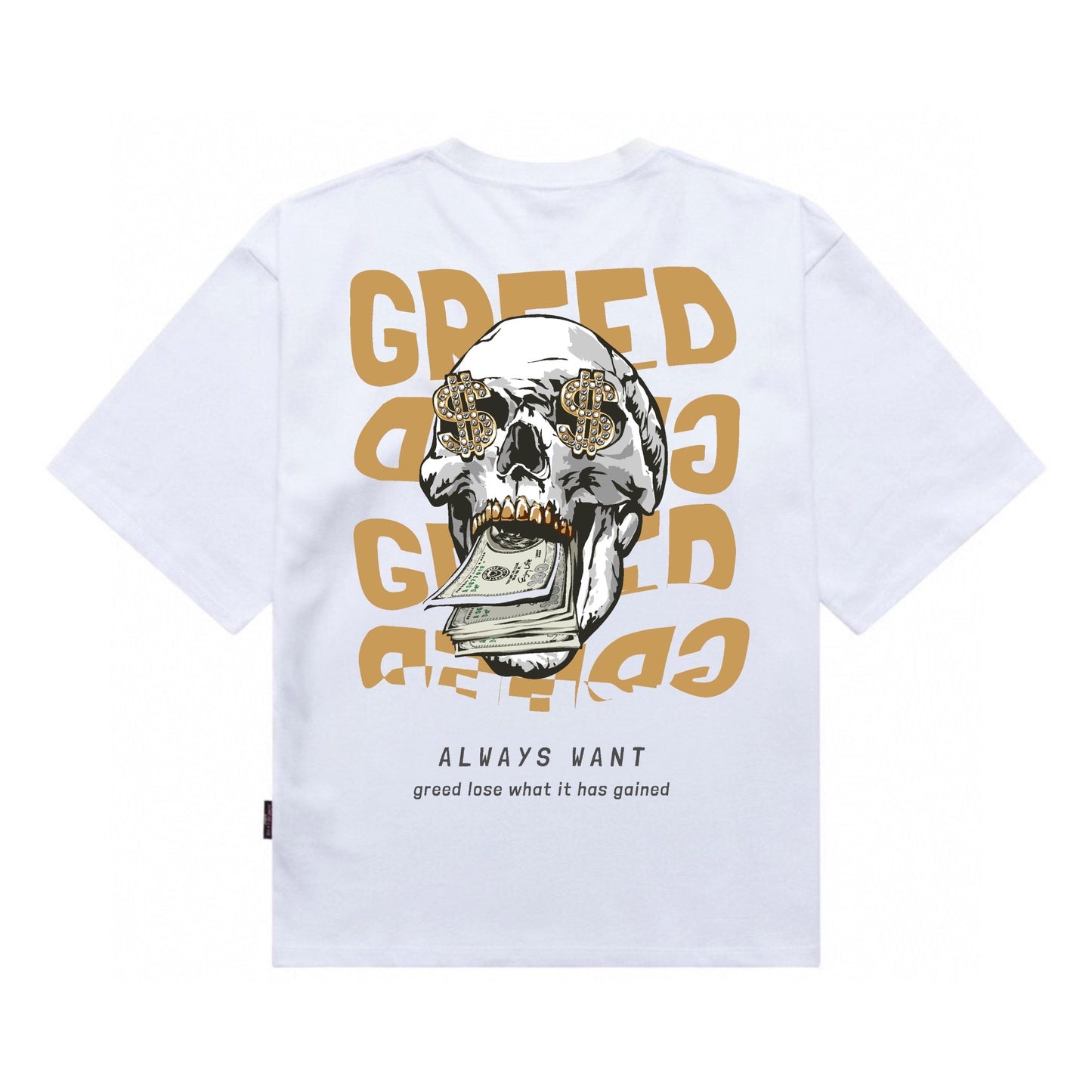 Etiquette Oversized T-Shirt - [0082] Greed Greed Greed