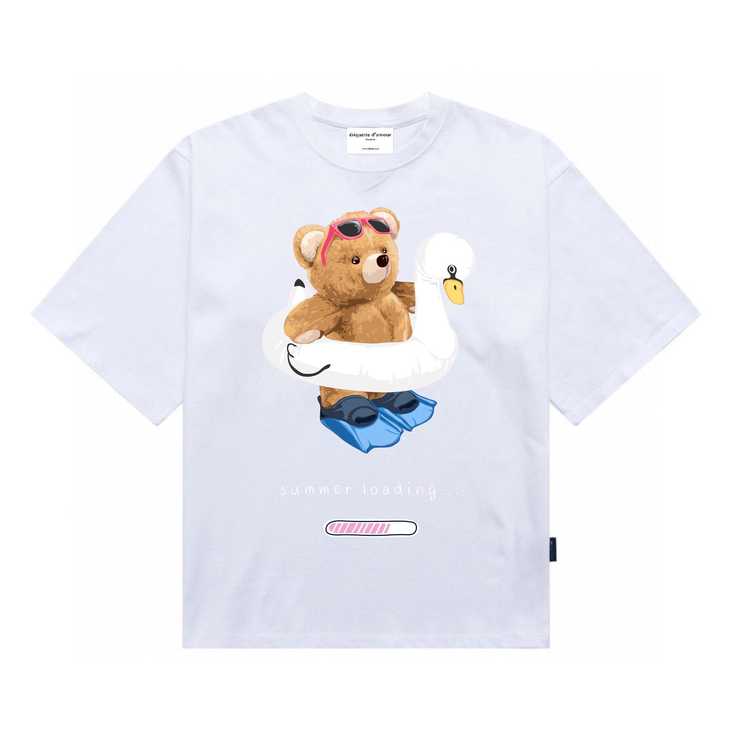 Etiquette Oversized T-Shirt - [0085] Swan Float Bear