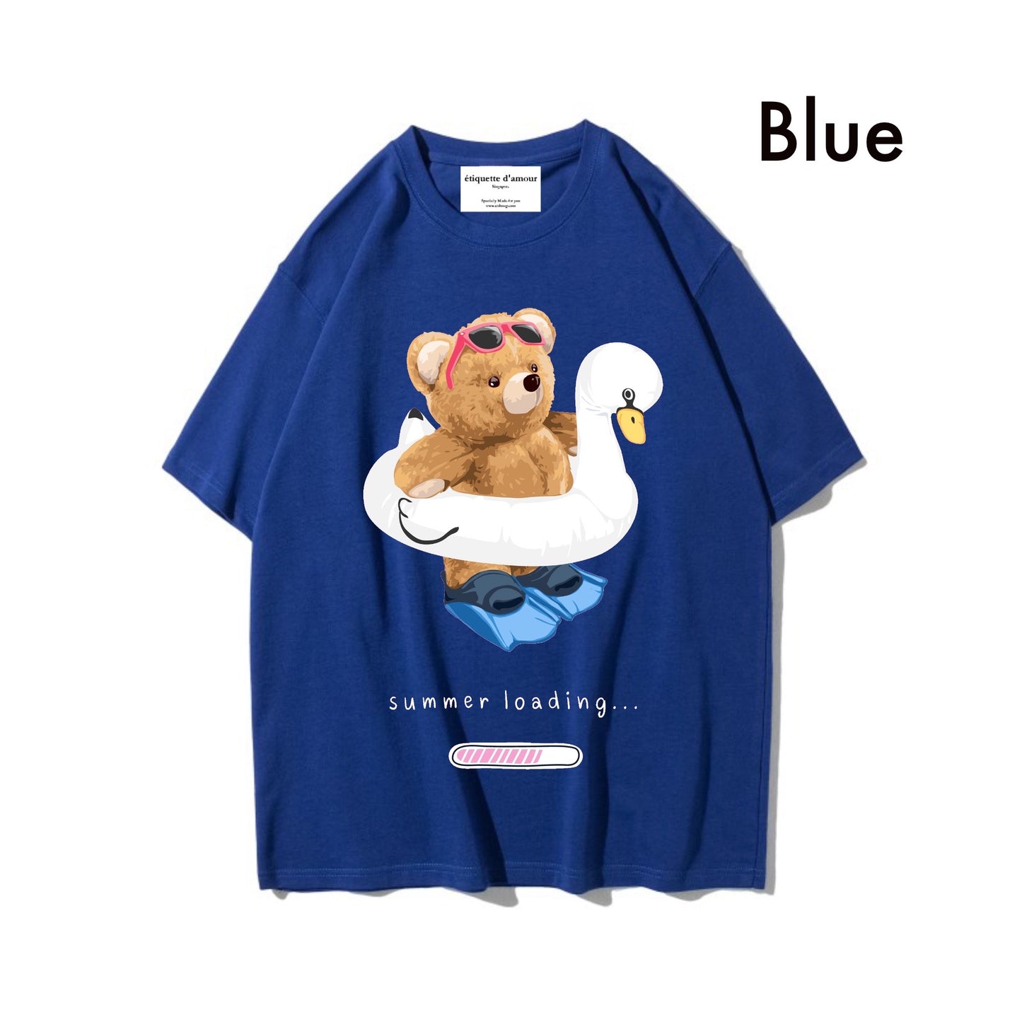 Etiquette Oversized T-Shirt - [0085] Swan Float Bear