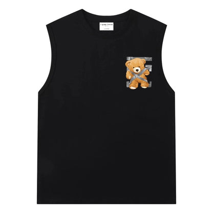 Etiquette Sleeveless Top - [0003] Grey Tape Bear