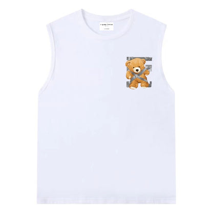 Etiquette Sleeveless Top - [0003] Grey Tape Bear