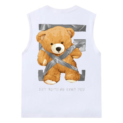 Etiquette Sleeveless Top - [0003] Grey Tape Bear