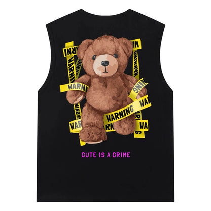 Etiquette Sleeveless Top - [0007] Cute Crime Bear