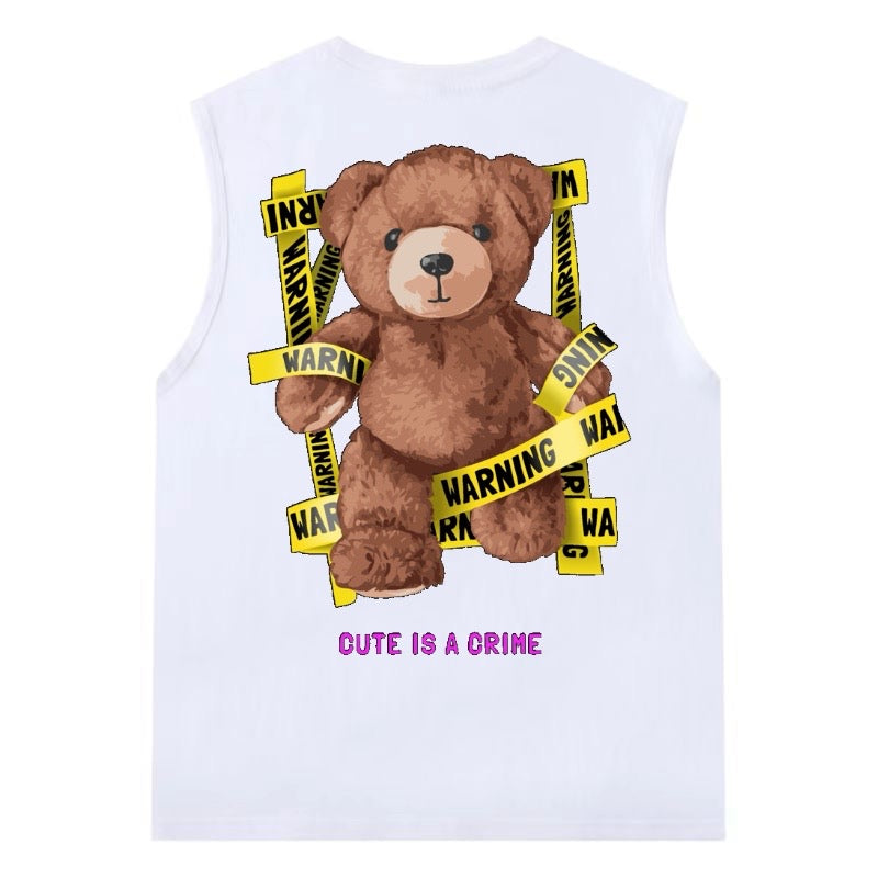 Etiquette Sleeveless Top - [0007] Cute Crime Bear