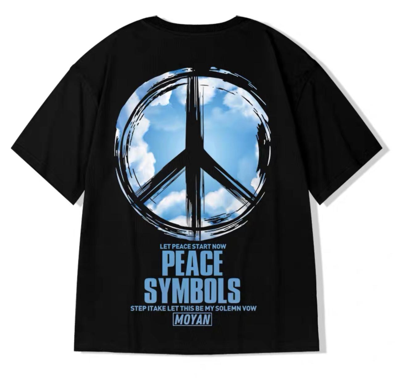 MOYAN - Peace Symbols Oversize Tee