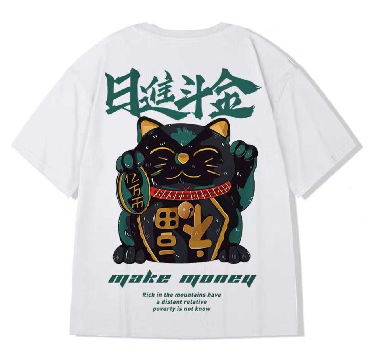 MOYAN - 招财猫 OVERSIZE WHITE TEE