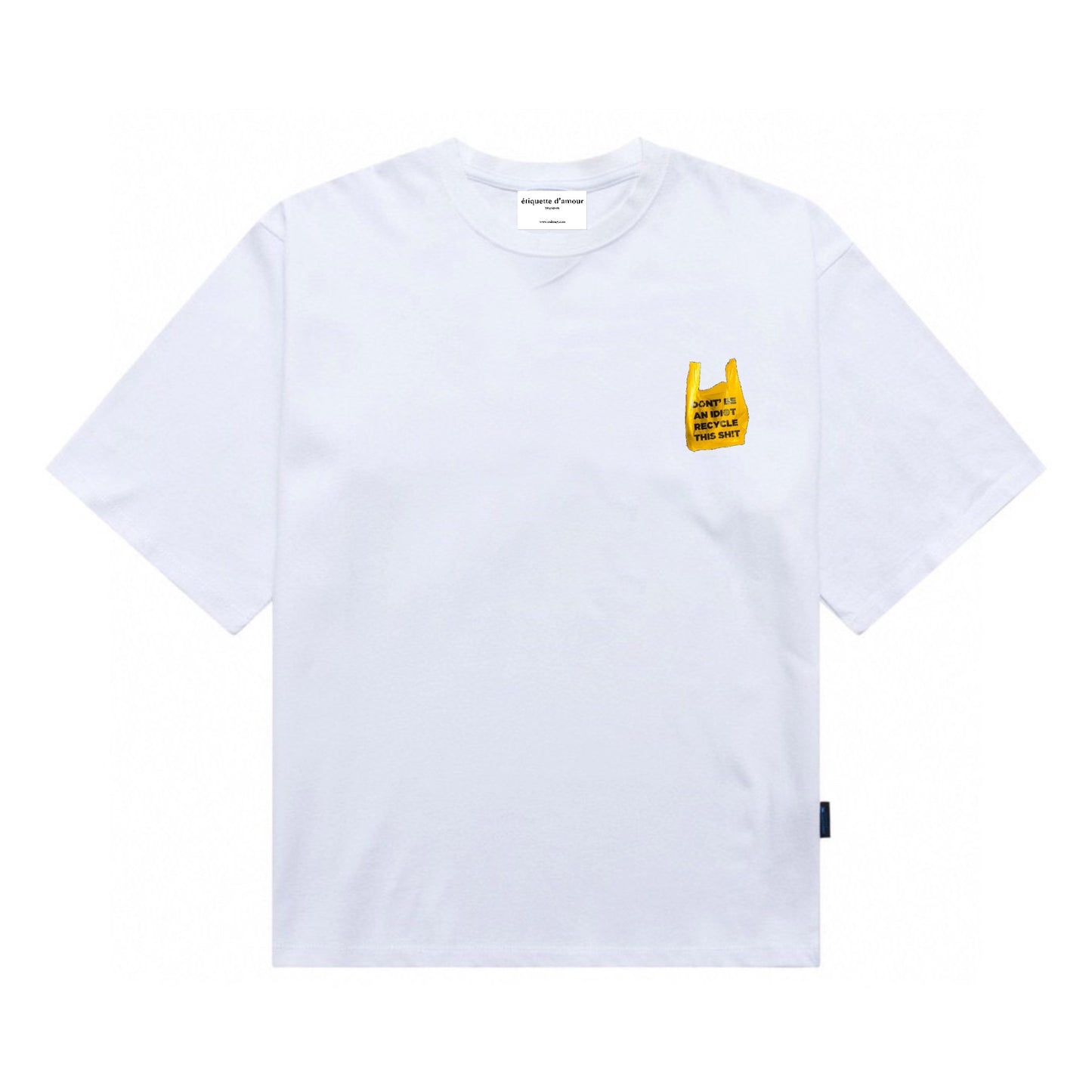 Etiquette Oversized T-Shirt - [0135]  Recycle Yellow Plastic Bag