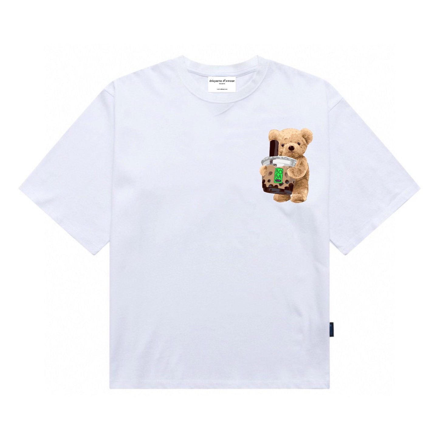 Etiquette Unisex Oversized T-Shirt - 0023 Boba Tea Bear