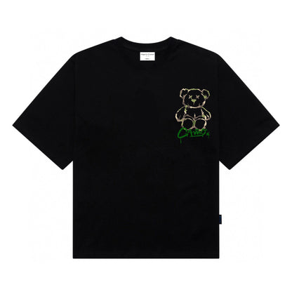 [étiquette d'amour] Camo Bear Print Premium Oversize Tee