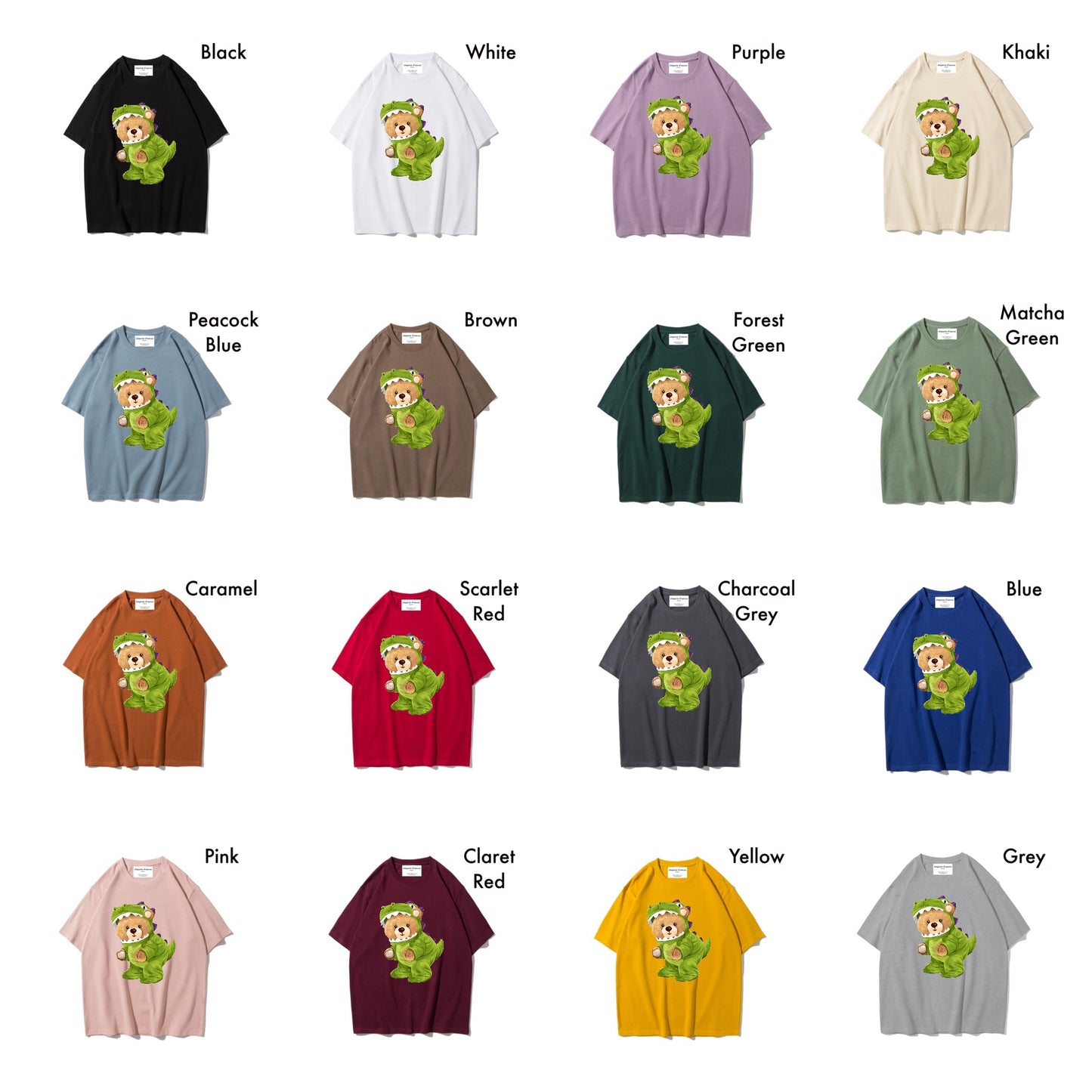 Etiquette Oversized T-Shirt - [0127] Dino Teddy Bear