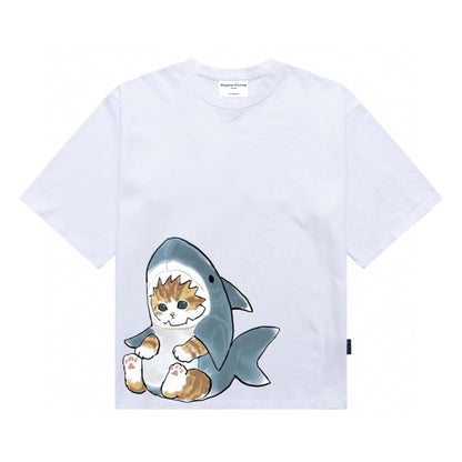 Etiquette Unisex Oversized T-Shirt - 0028 Meow Sharkie Sits