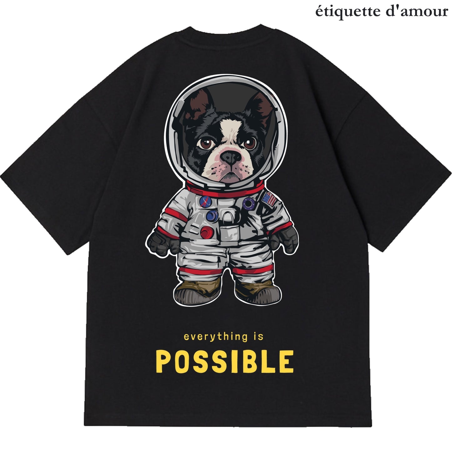 ETDM Unisex Oversized Tee | 0018 | NASA Astronaut Bull Dog