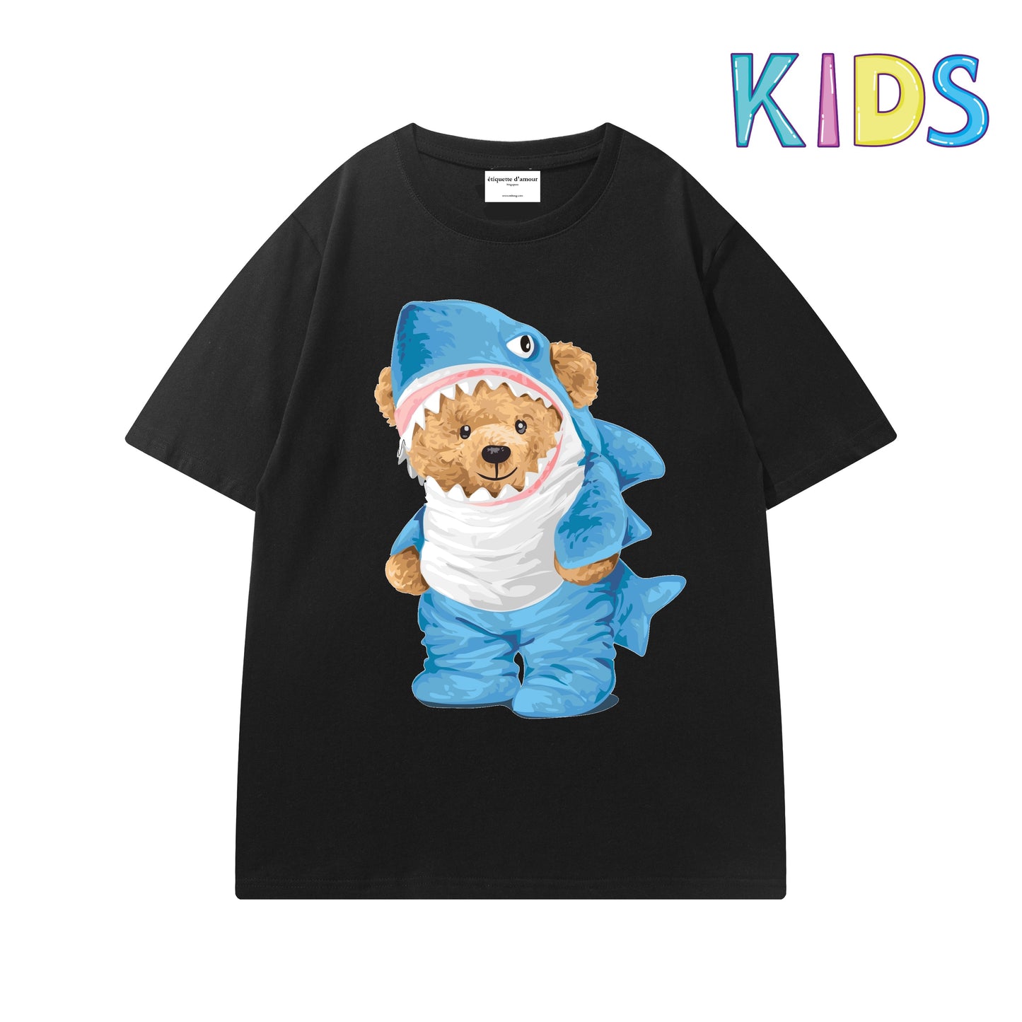 Etiquette Kids T-Shirt - [0005] Sharkie Feed Me Bear